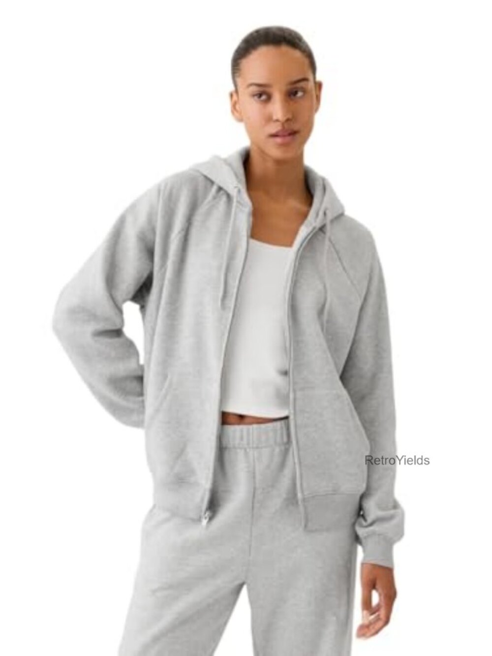 Full Zip Hoodie Cotton Lightweight Long Sleeve